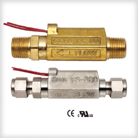 Gems Sensors FS-380 Series Brass High Pressure Flow Switch Piston Type 0.25 gpm Flow Setting 1/2 NPT Male Inline 